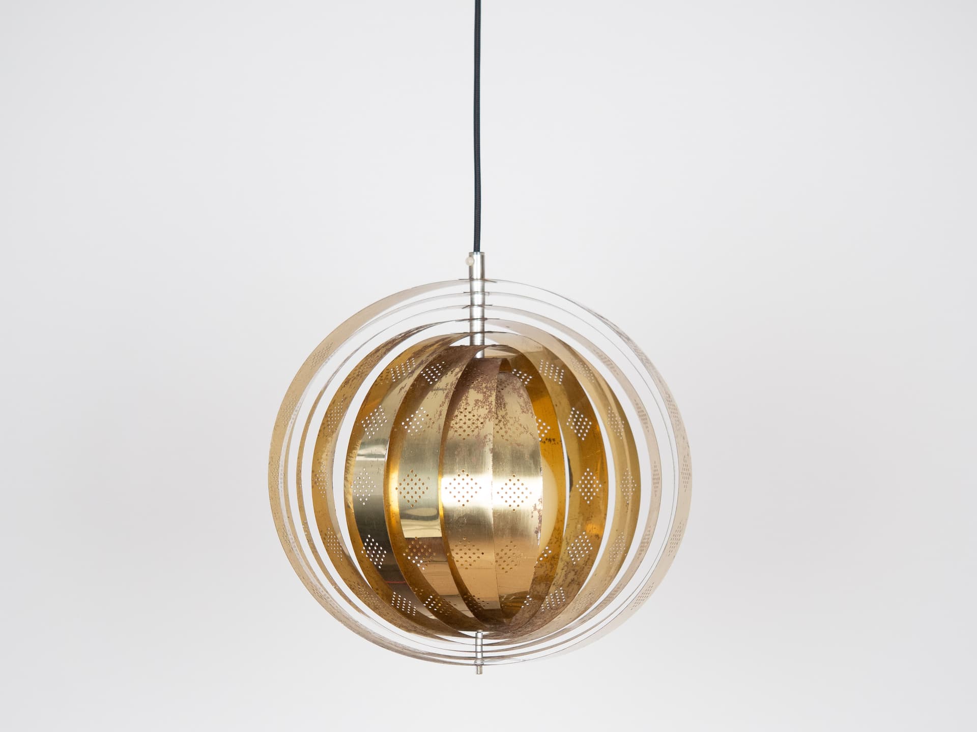 Pendant lamp Moon, gold white metal, by V. Panton, Louis Poulsen, Denmark, 1960s. - 178902