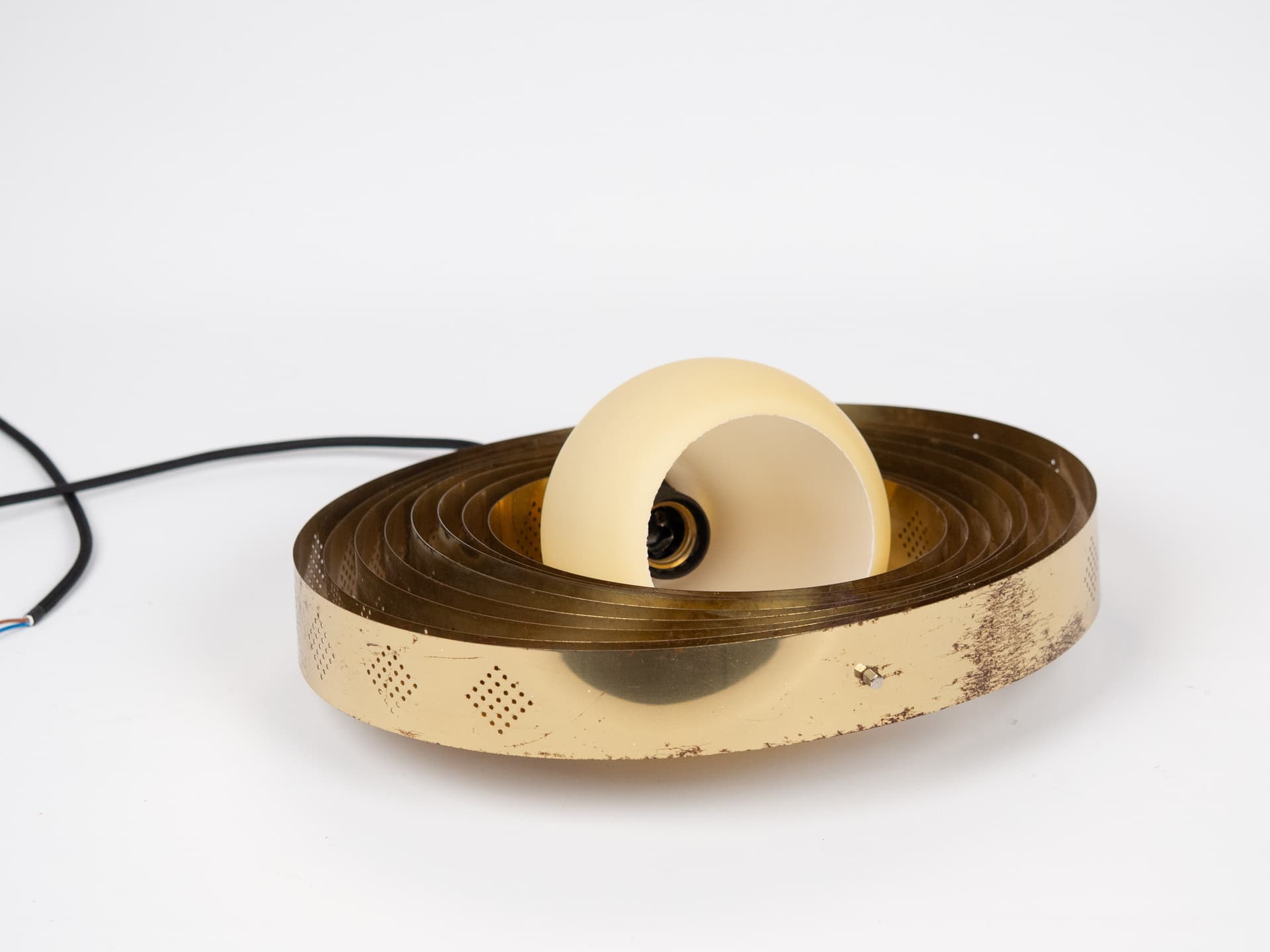 Pendant lamp Moon, gold white metal, by V. Panton, Louis Poulsen, Denmark, 1960s. - 178903