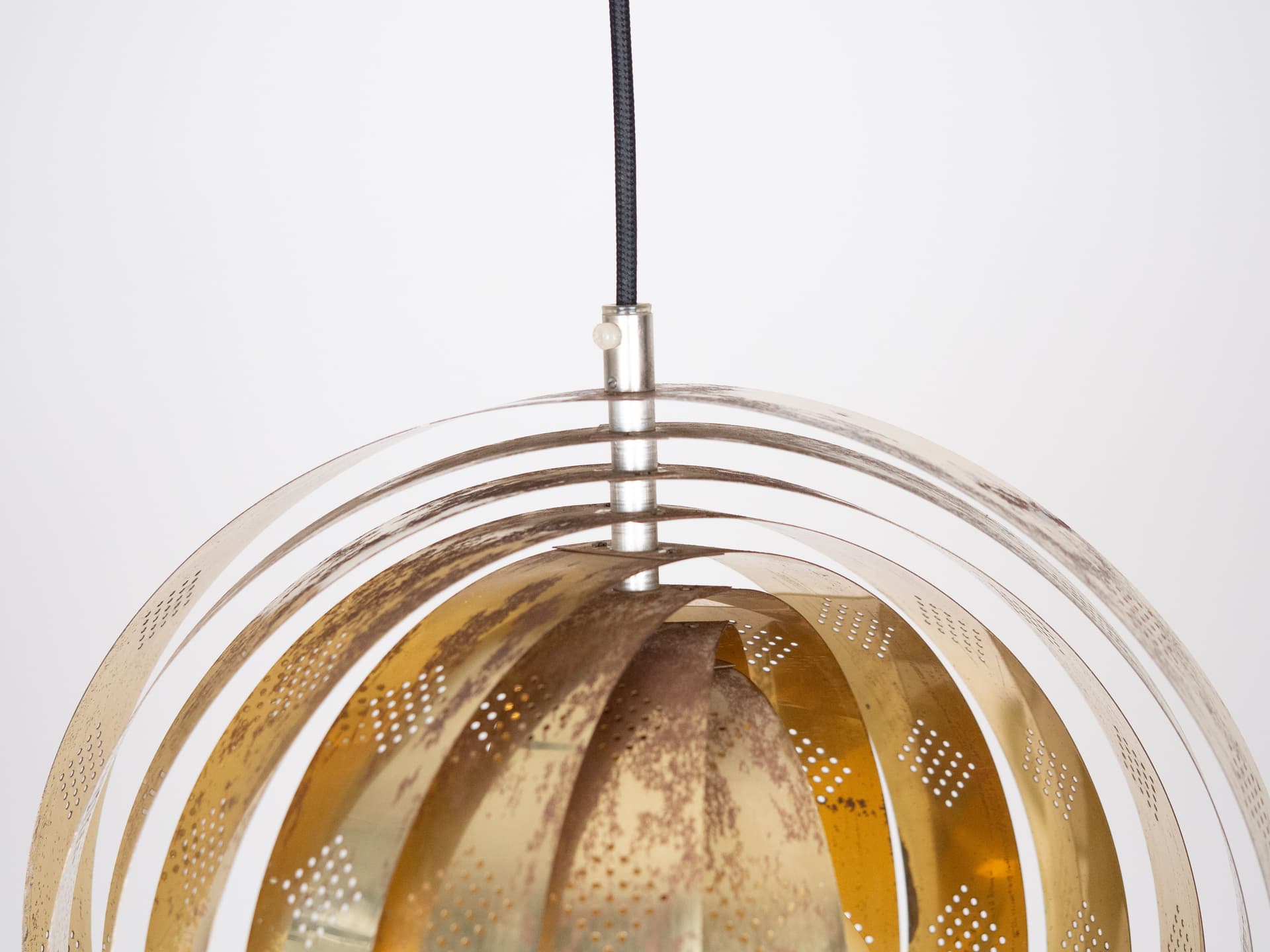 Pendant lamp Moon, gold white metal, by V. Panton, Louis Poulsen, Denmark, 1960s. - 178908