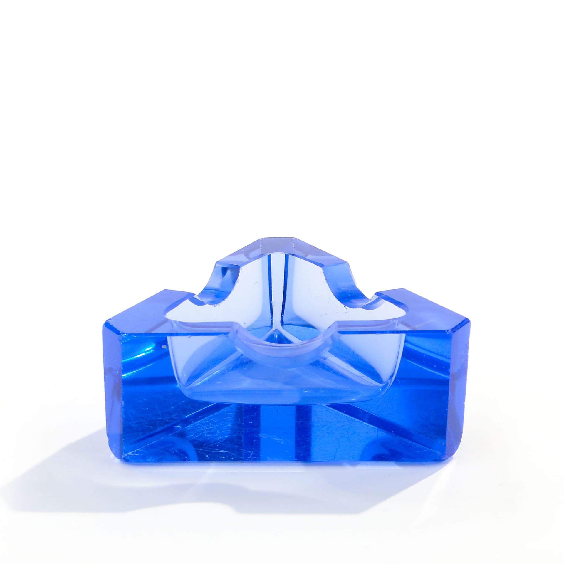 Popielniczka Art déco, kryształ niebieski, Czechy, lata 30. - 178925