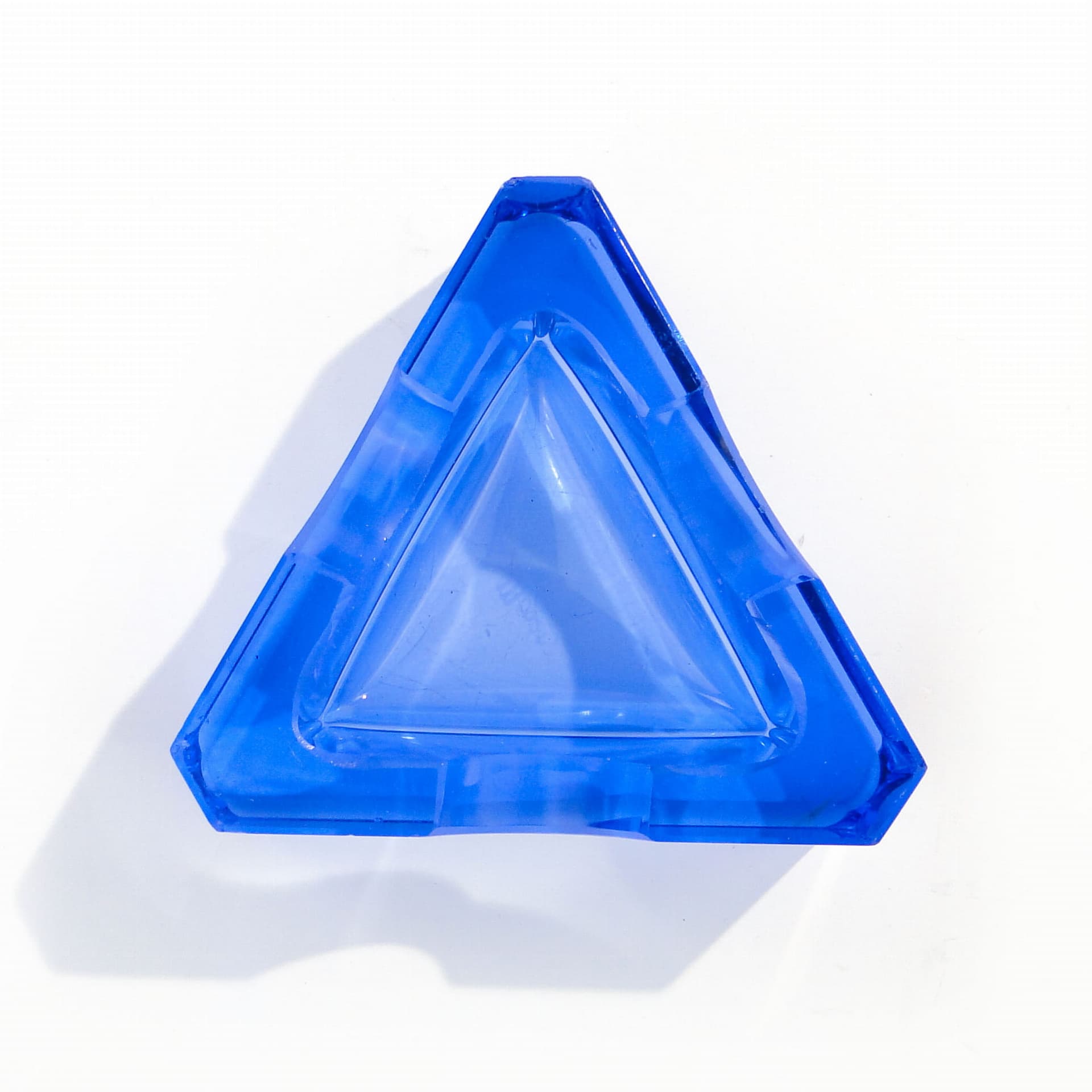 Popielniczka Art déco, kryształ niebieski, Czechy, lata 30. - 178926