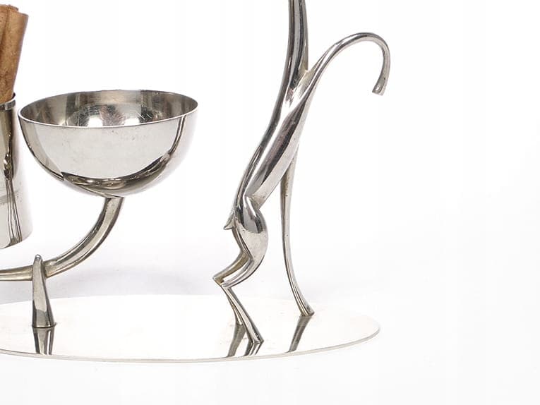 Postument na papierosy Art Deco, mosiądz srebrny, Austria, lata 30. - 178928