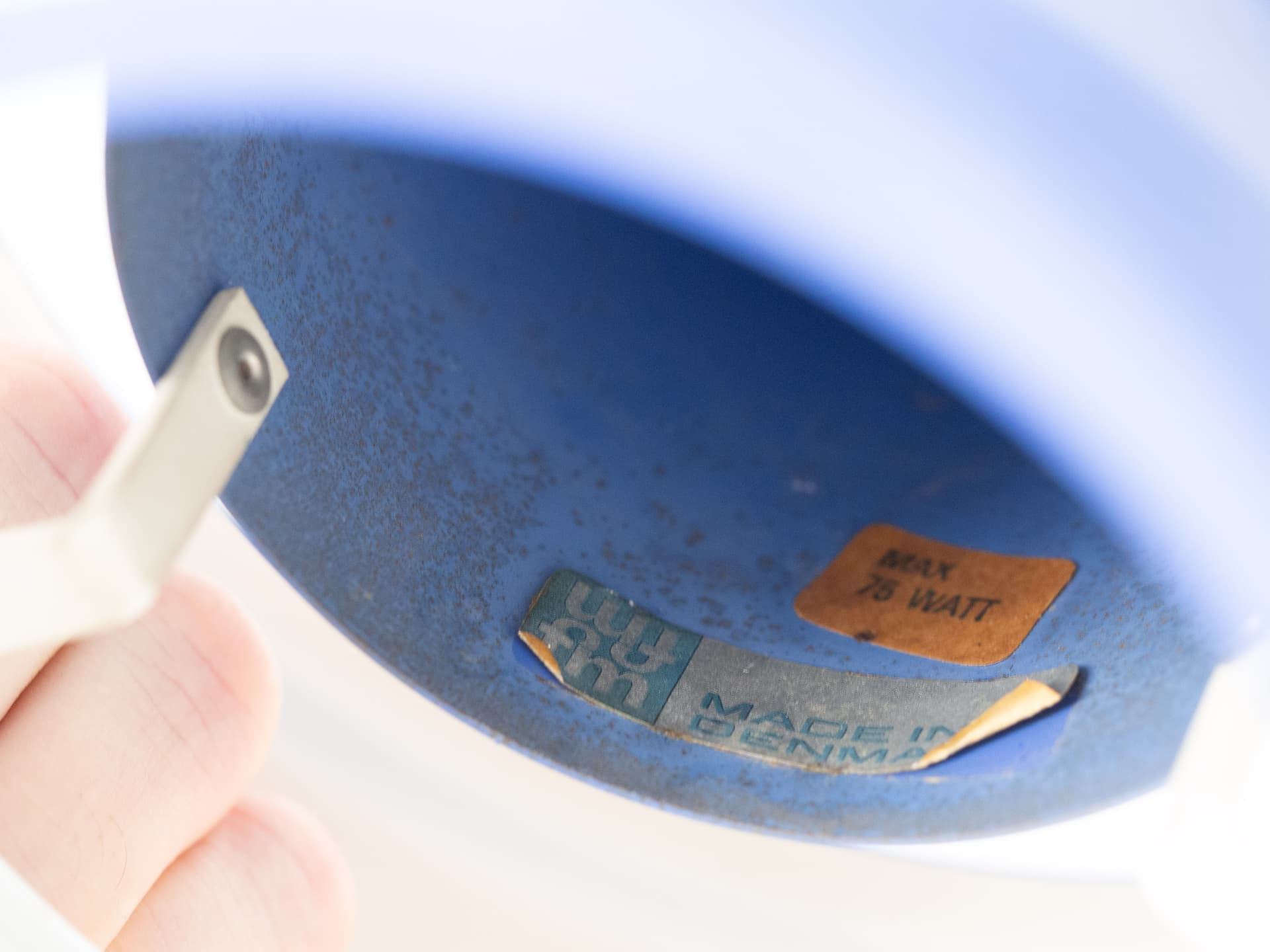 Lamp Falcon, blue steel, by A. Hansen, Denmark, 1960s. - 178988