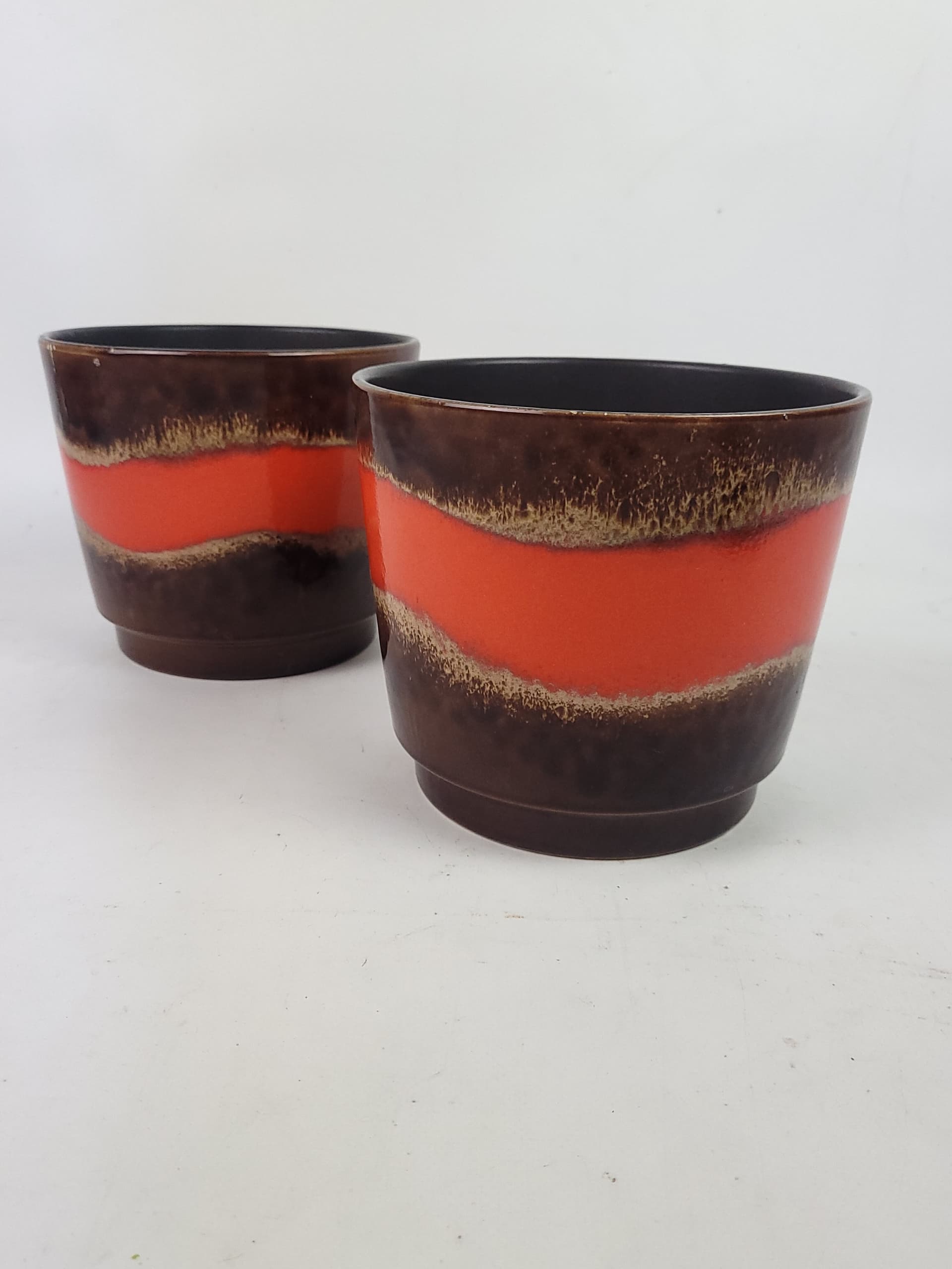 Para osłonek ceramicznych w stylu Fat Lava, Niemcy lata 70. - 179034