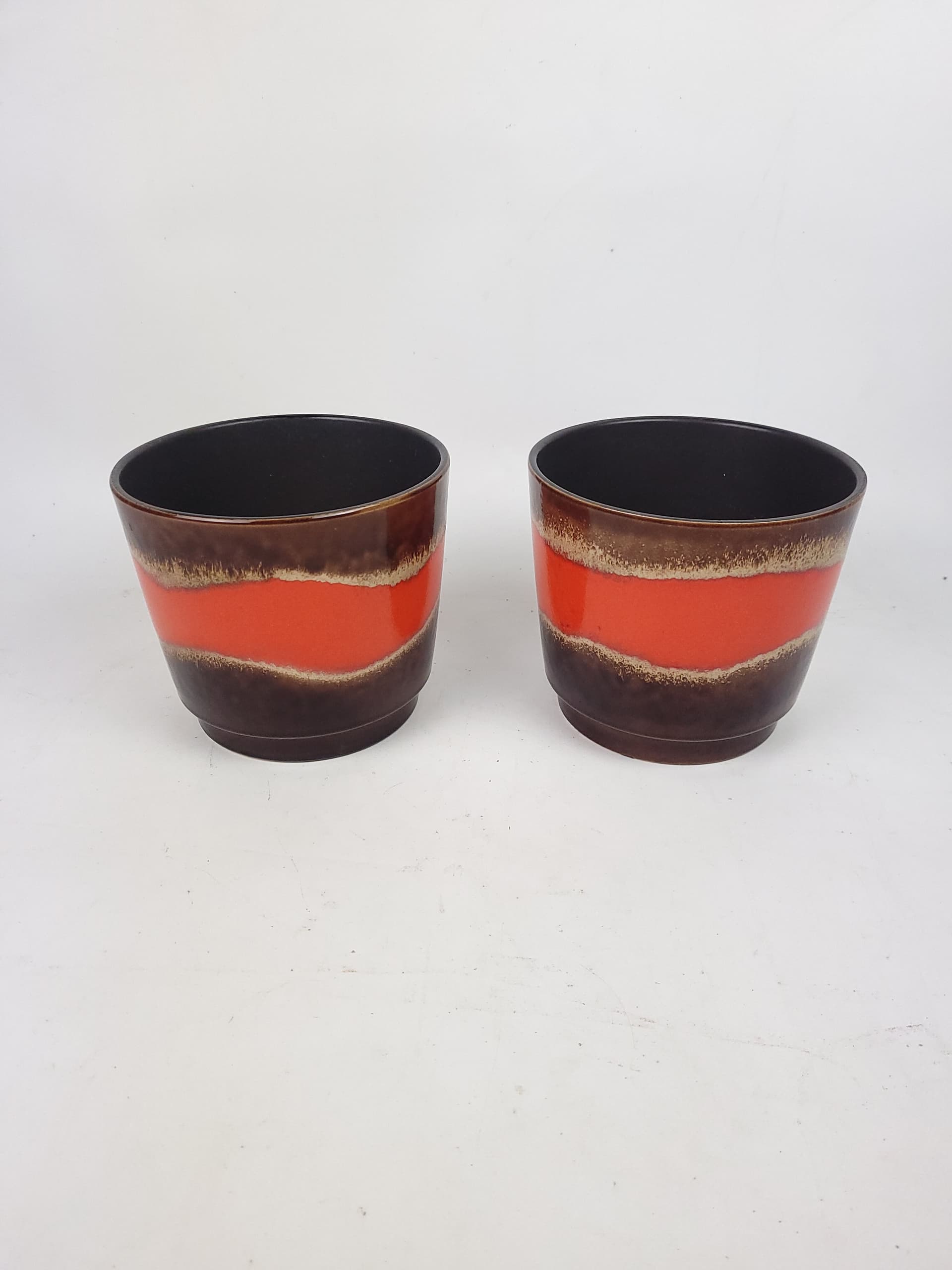 Para osłonek ceramicznych w stylu Fat Lava, Niemcy lata 70. - 179031