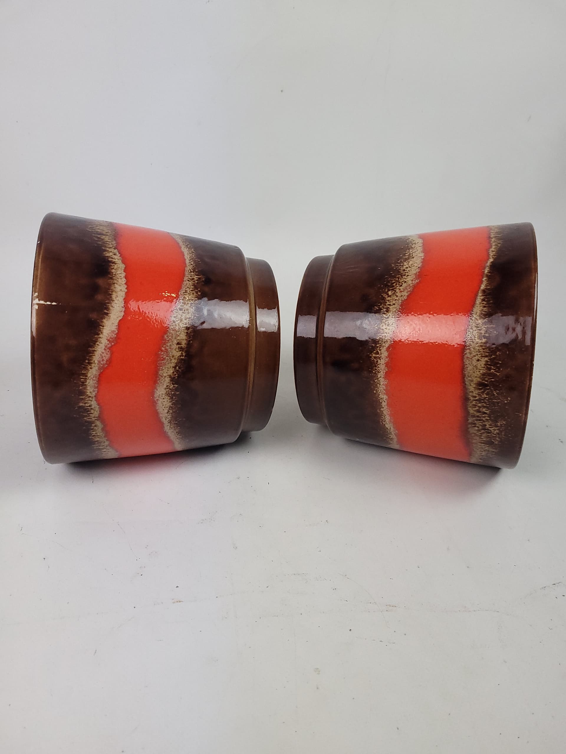 Para osłonek ceramicznych w stylu Fat Lava, Niemcy lata 70. - 179035