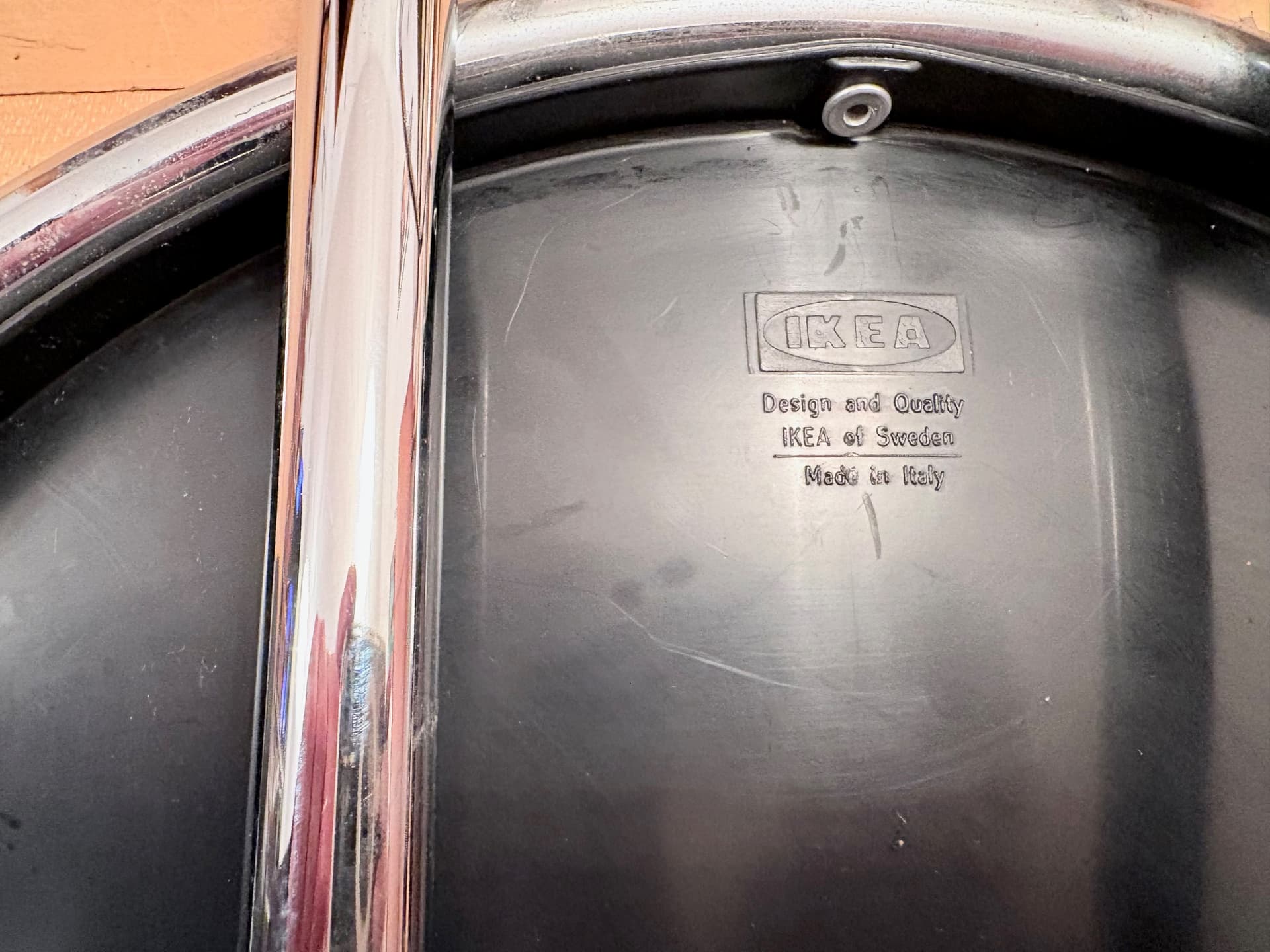 Para krzeseł składanych, czarny, metal chrom, proj. N. Gammelgaard, Ikea, Szwecja, lata 80. - 179055