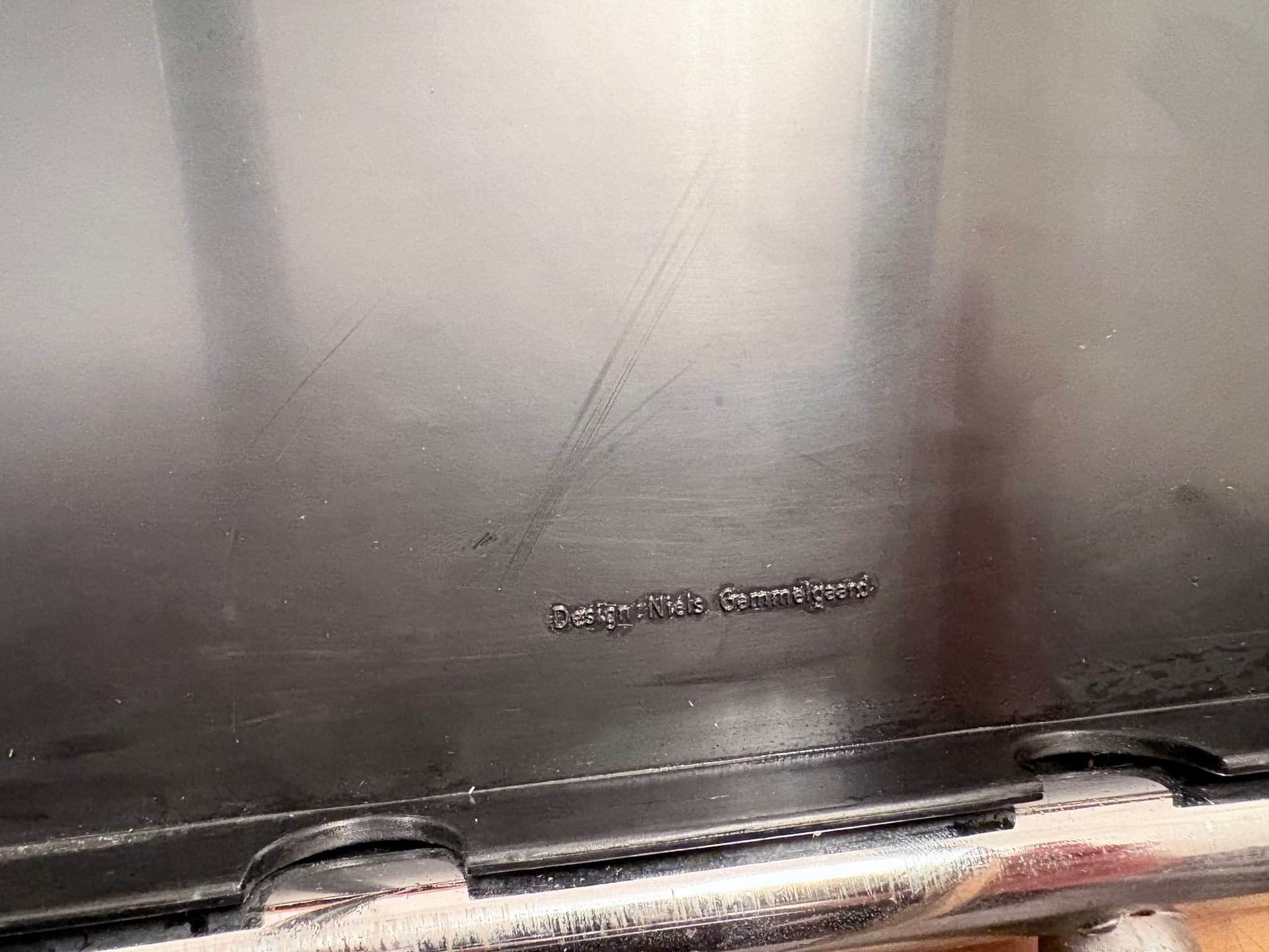 Para krzeseł składanych, czarny, metal chrom, proj. N. Gammelgaard, Ikea, Szwecja, lata 80. - 179056