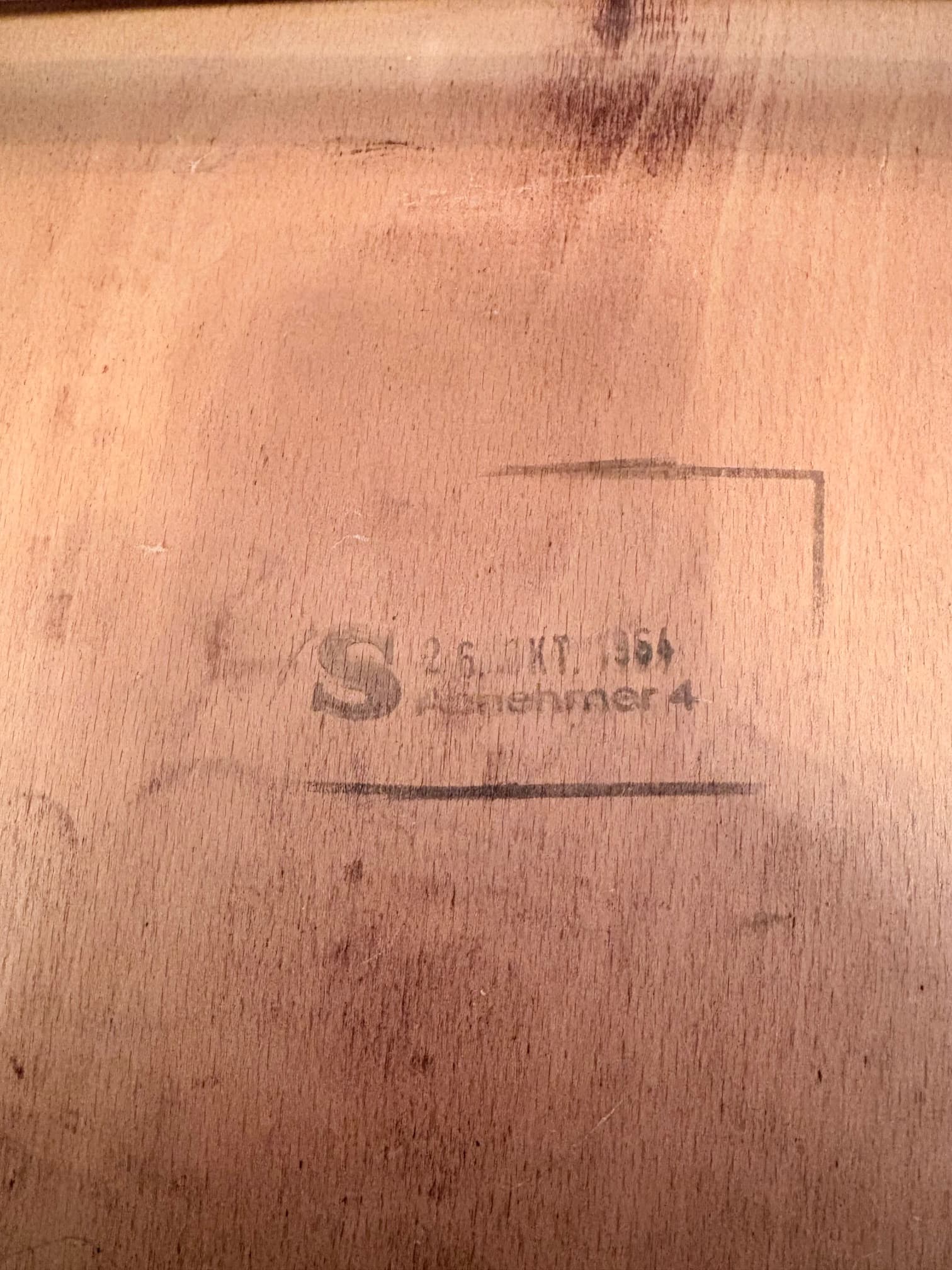 Komplet sześciu krzeseł KN-38, sklejka jasny brąz, stal chromowana, proj. K. Nothhelfer, Niemcy, lata 60. - 179139