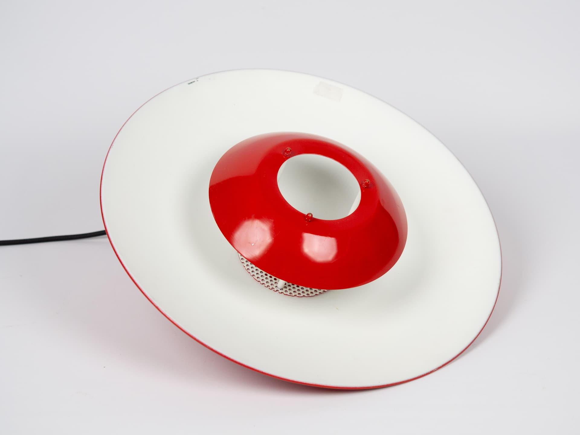 Lampa wisząca, czerwony, metal, Dania, lata 80. - 179207