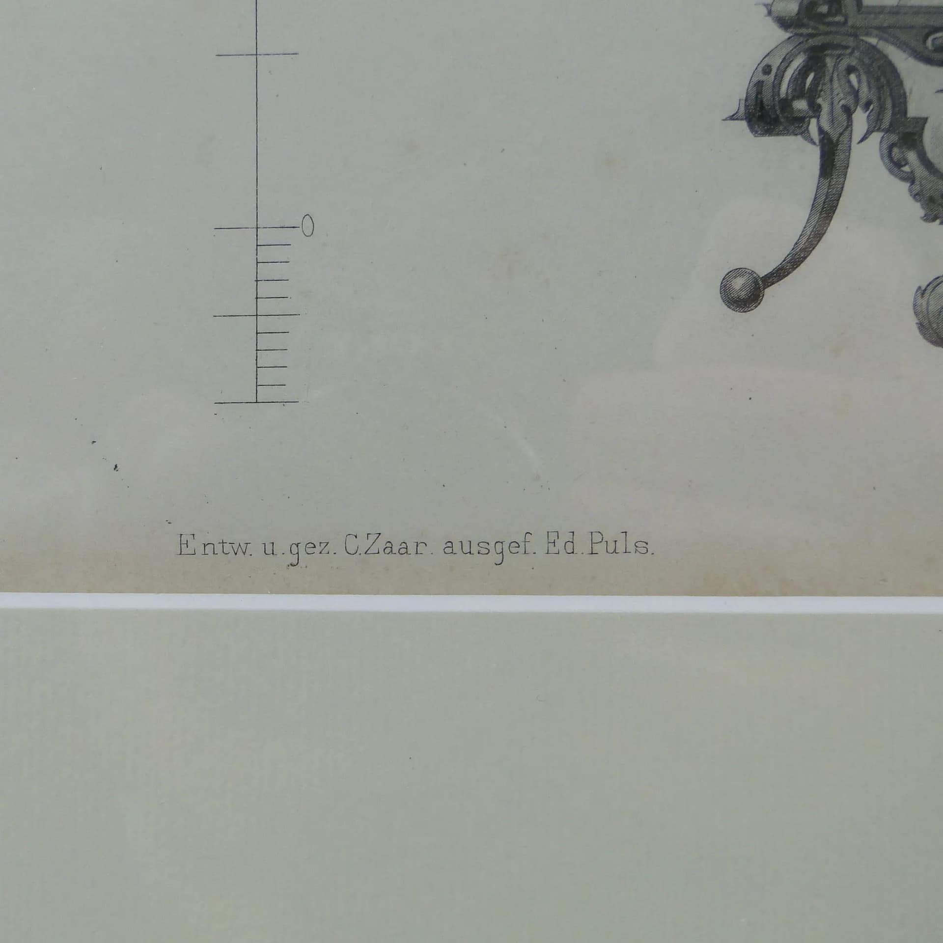 Grafika architektoniczna, szary, papier, Niemcy, XIX w. - 12515