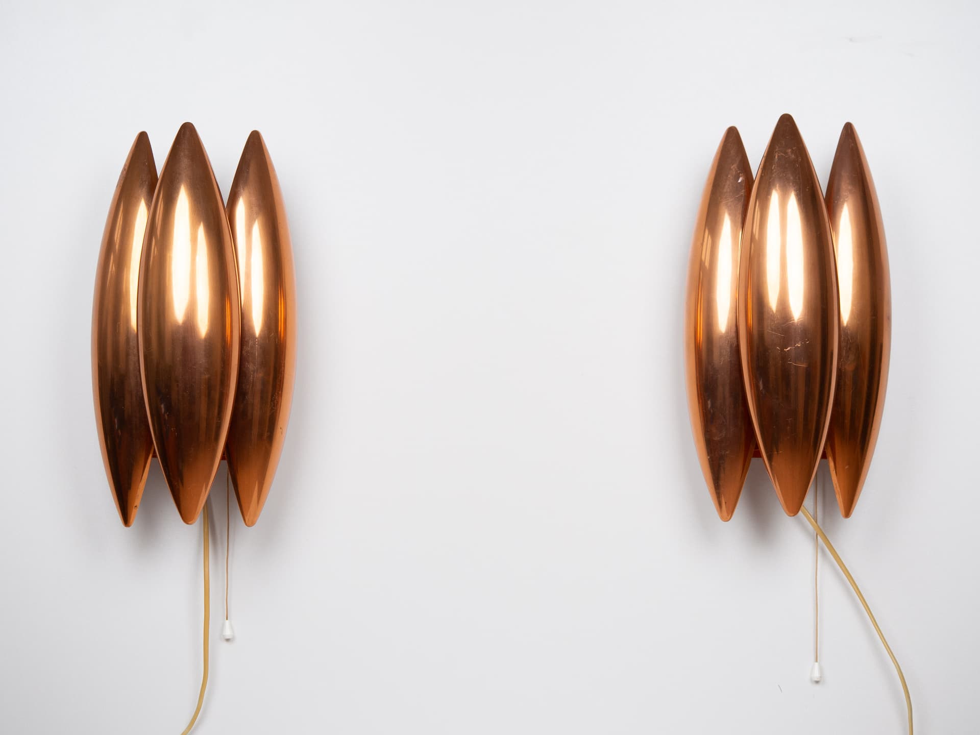 Para kinkietów Kastor, miedź, proj. J. Hammerborg, Dania, lata 60. - 179256