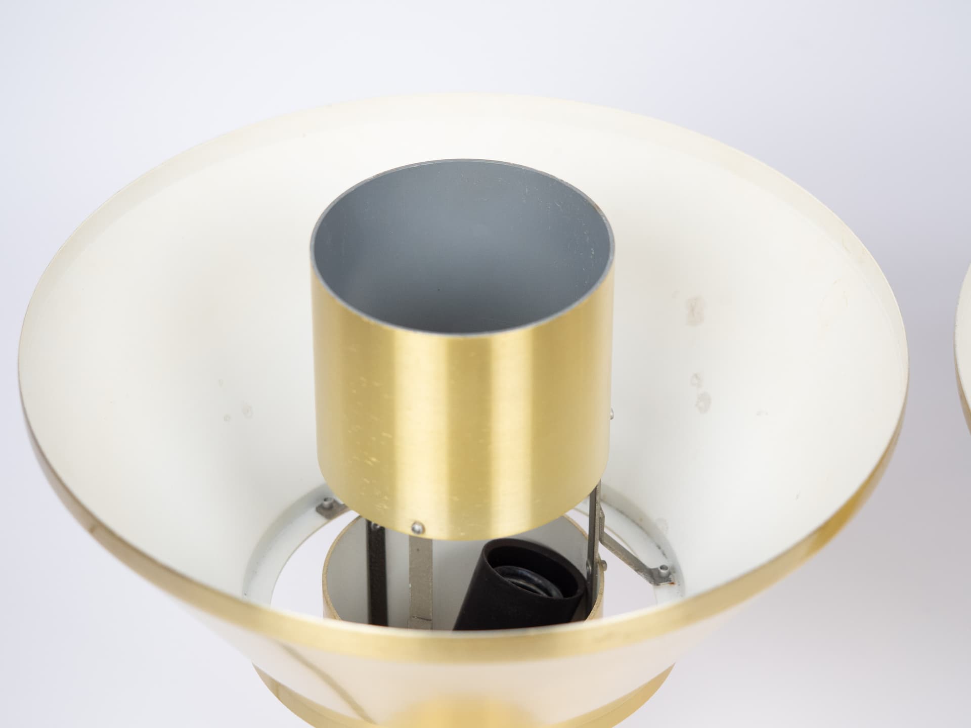 Pair of pendant lamps Ultra, golden brass, by J. Hammerborg, Fog & Mørup, Denmark, 1960s. - 179293