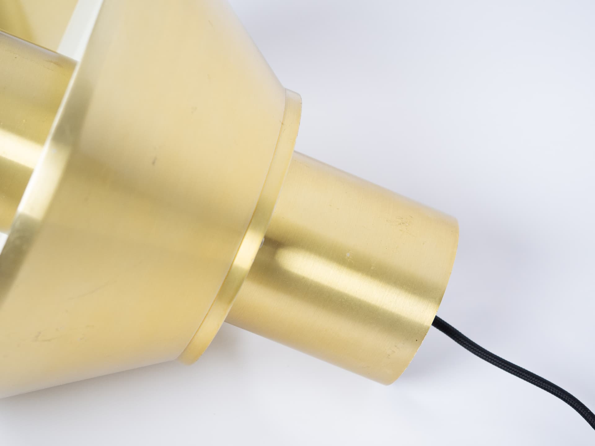 Pair of pendant lamps Ultra, golden brass, by J. Hammerborg, Fog & Mørup, Denmark, 1960s. - 179295