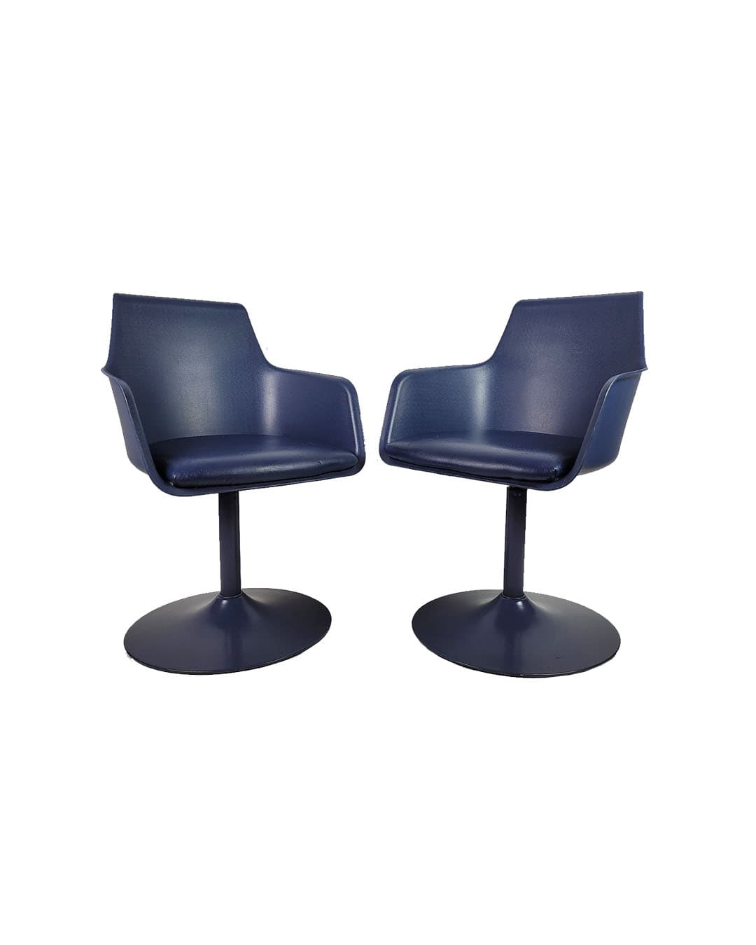 Pair of bucket chairs, navy blue plastic, 1990s. - 179349