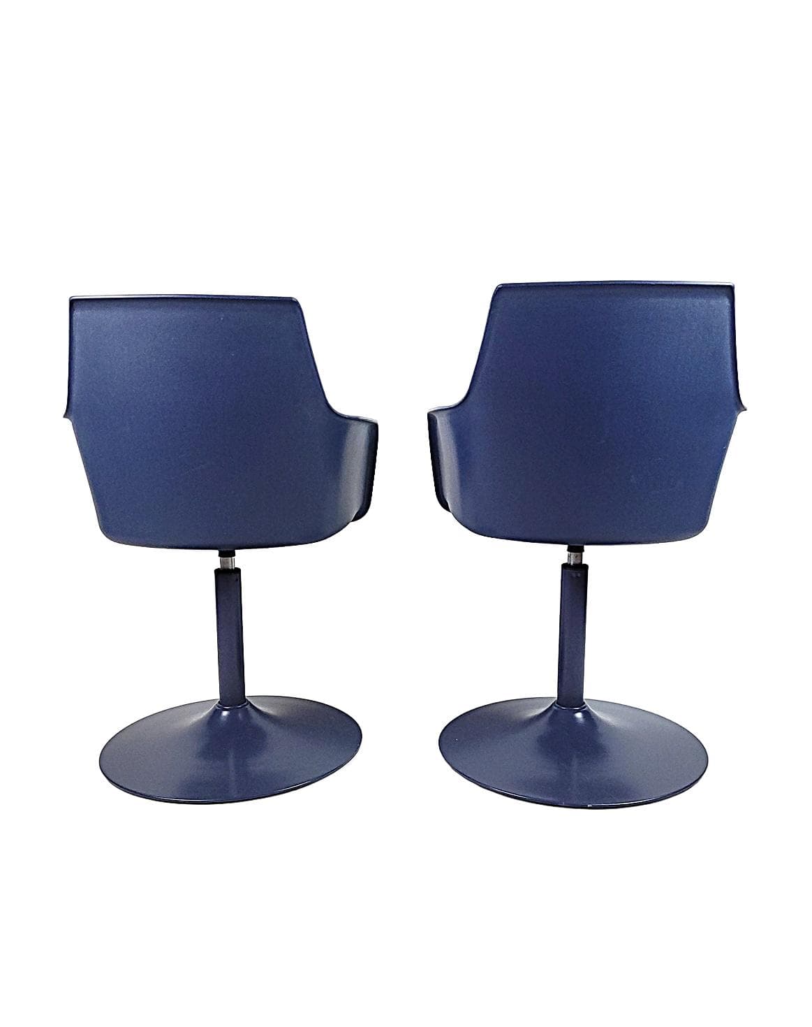 Pair of bucket chairs, navy blue plastic, 1990s. - 180761