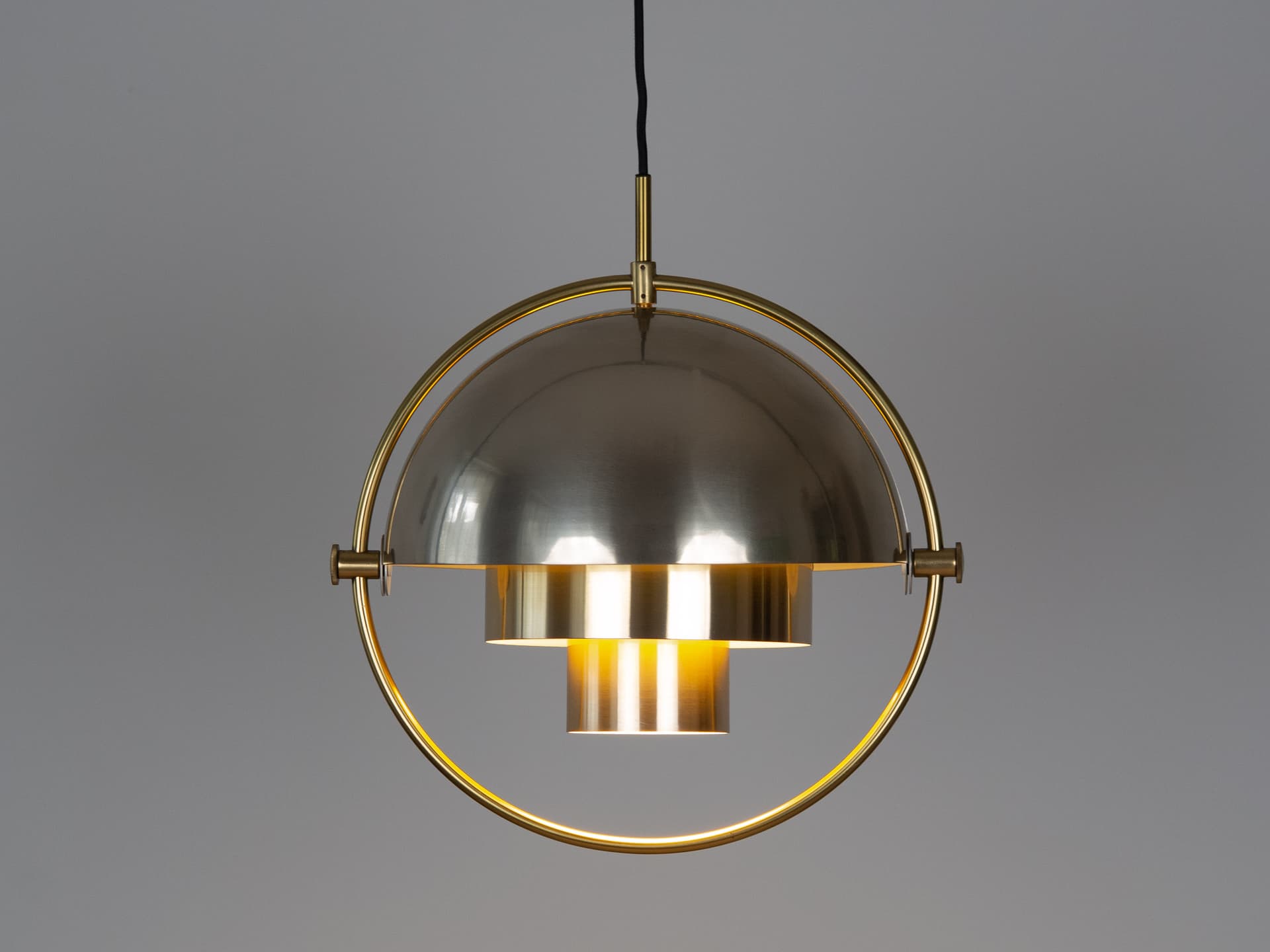 Pendant Lamp Multi-Lite, silver metal, by L. Weisdorf, Lyfa, Denmark, 1970s. - 179394