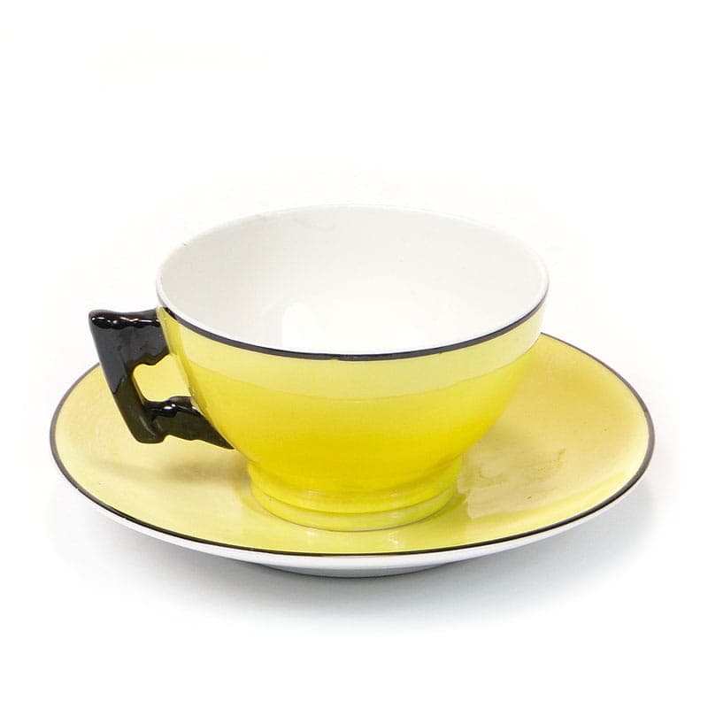 Filiżanka do mokki, żółty, porcelana, proj. B. Wendorf, Ćmielów, Polska, lata 30.