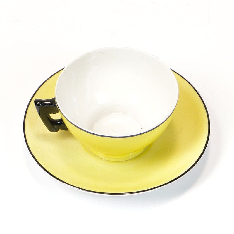 Filiżanka do mokki, żółty, porcelana, proj. B. Wendorf, Ćmielów, Polska, lata 30. - 179446