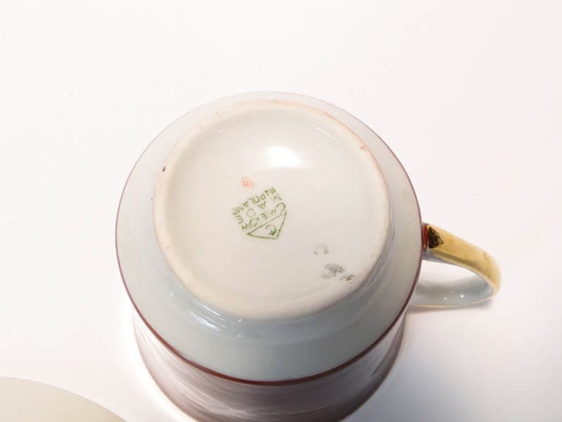 Cup June, red porcelain, by W. Potacki, Ćmielów, Poland, 1960s. - 179470