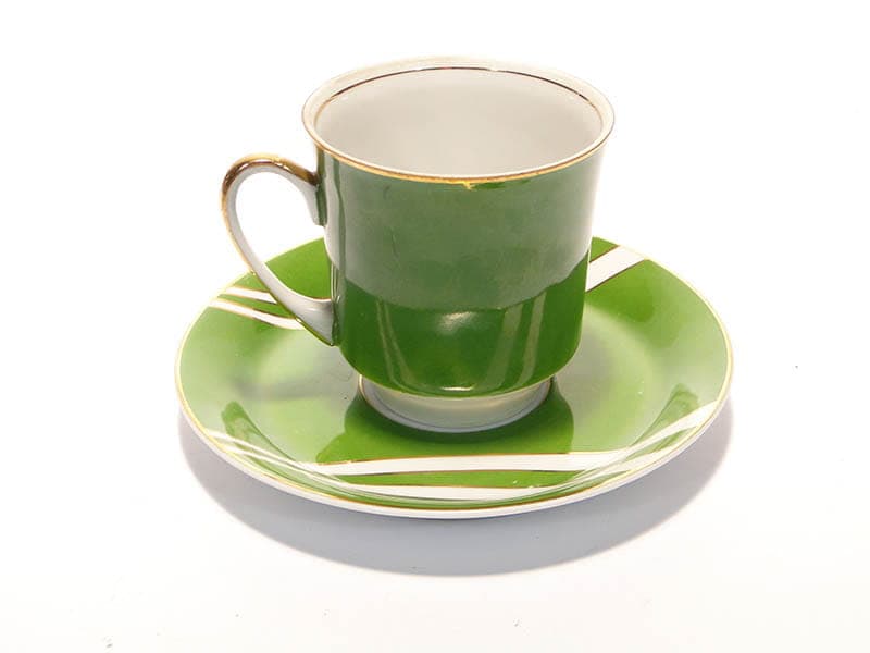 Filiżanka June, zielona porcelana, proj. W. Potacki, Ćmielów, Polska, lata 60. - 179493