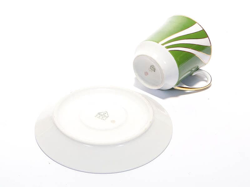 Filiżanka June, zielona porcelana, proj. W. Potacki, Ćmielów, Polska, lata 60. - 179496