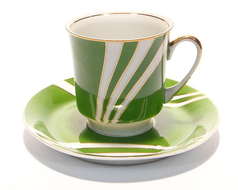 Filiżanka June, zielona porcelana, proj. W. Potacki, Ćmielów, Polska, lata 60. - 179492