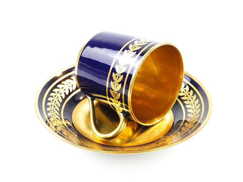 Filiżanka do mokki Napoleon III, porcelana niebieska, Francja, początek XX w. - 179510