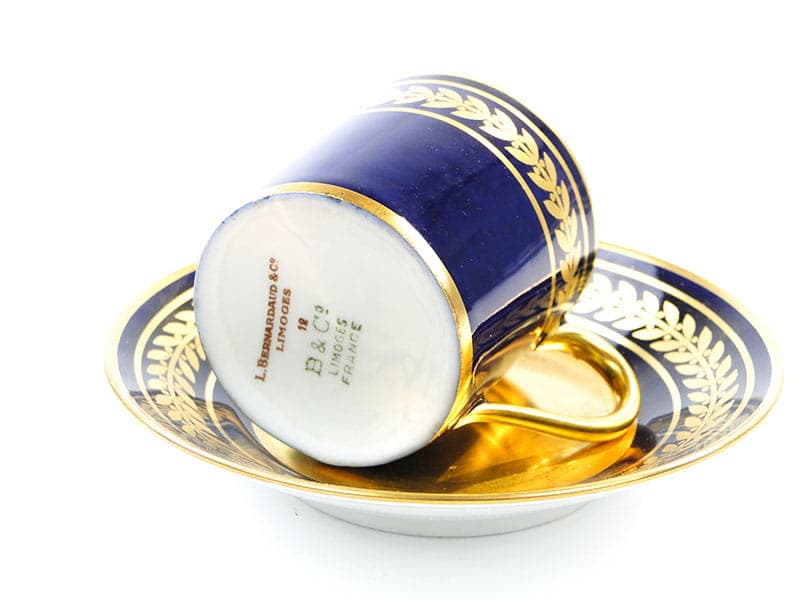 Filiżanka do mokki Napoleon III, porcelana niebieska, Francja, początek XX w. - 179511