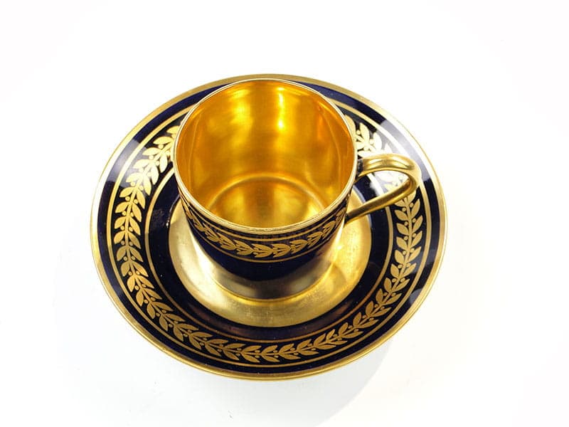 Filiżanka do mokki Napoleon III, porcelana niebieska, Francja, początek XX w. - 179513