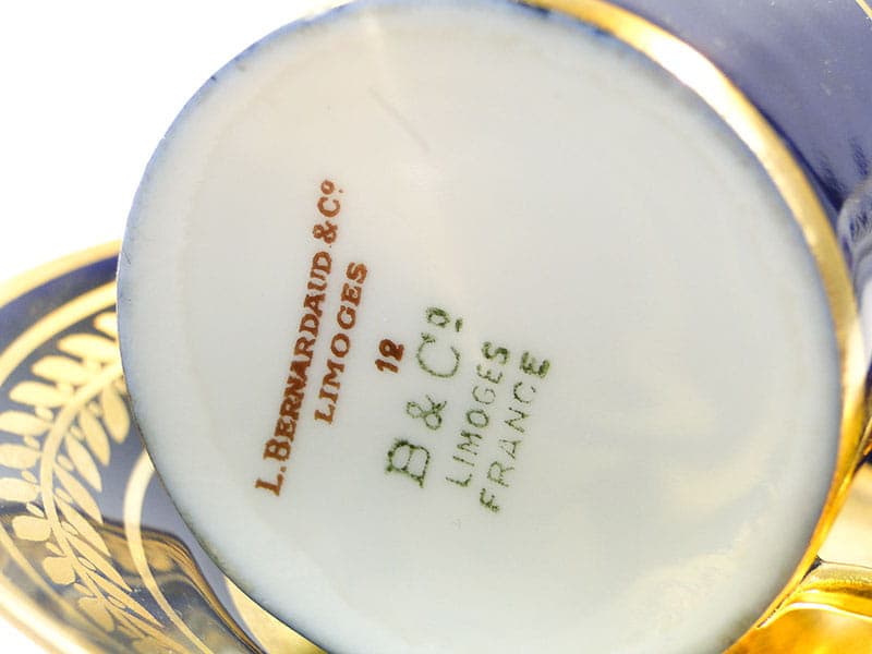 Filiżanka do mokki Napoleon III, porcelana niebieska, Francja, początek XX w. - 179516