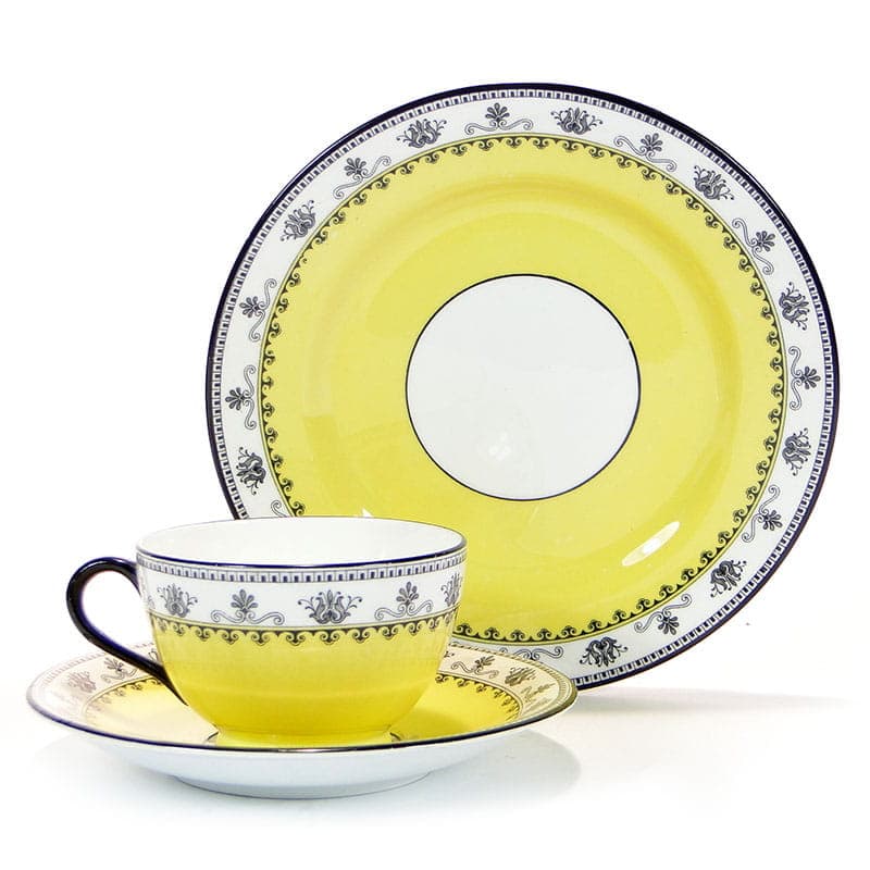 Zestaw śniadaniowy, żółty, porcelana, Wielka Brytania, początek XX w.