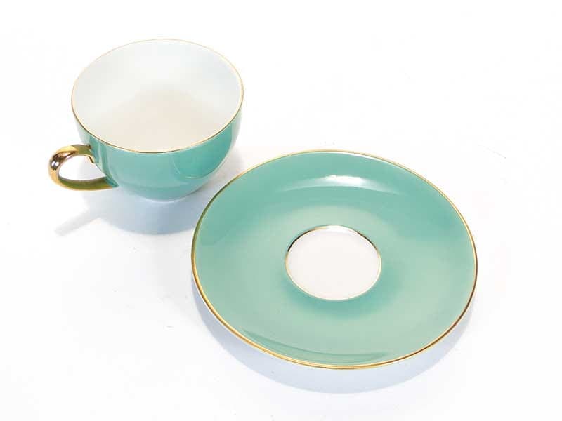 Filiżanka do kawy turkusowa, porcelana, TK Thun, Czechosłowacja, lata 50. - 179544