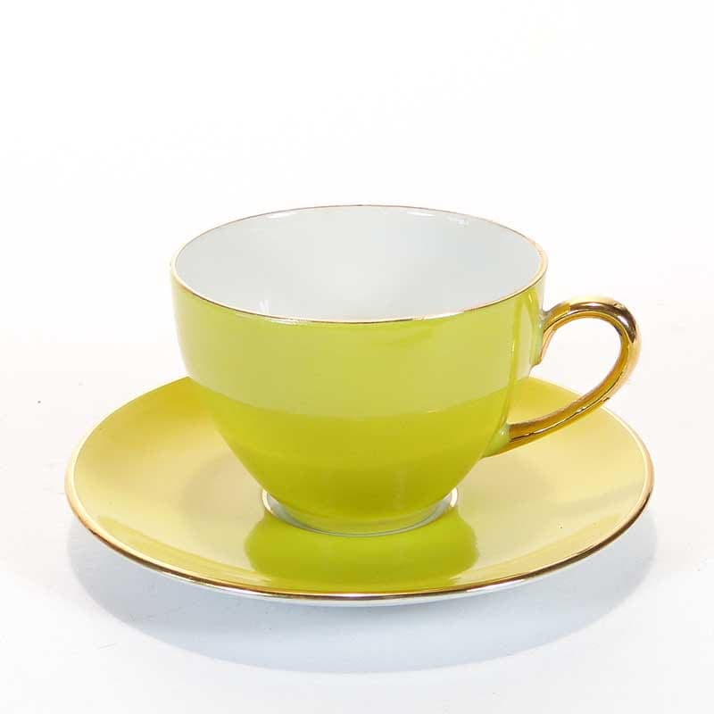 Filiżanka do kawy ze spodkiem, porcelana multikolor, Czechosłowacja, lata 50. - 179559