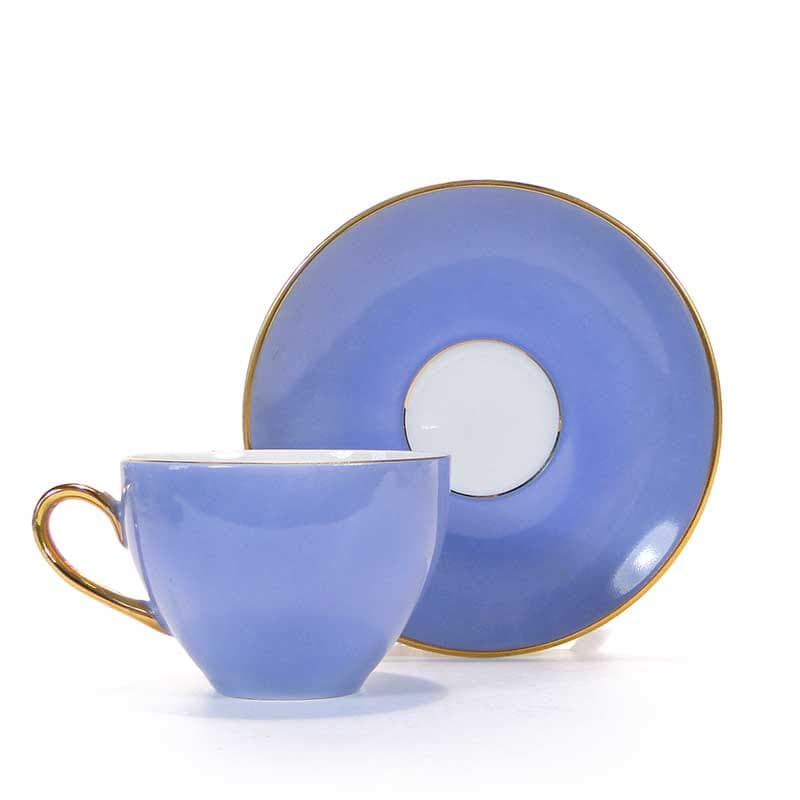 Filiżanka do kawy, porcelana niebieska, TK Thun, Czechosłowacja, lata 50.