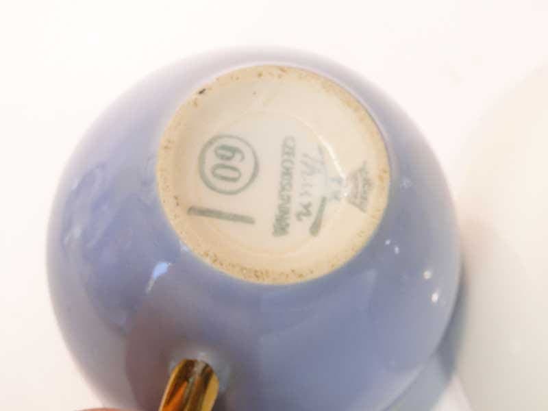 Filiżanka do kawy, porcelana niebieska, TK Thun, Czechosłowacja, lata 50. - 179573