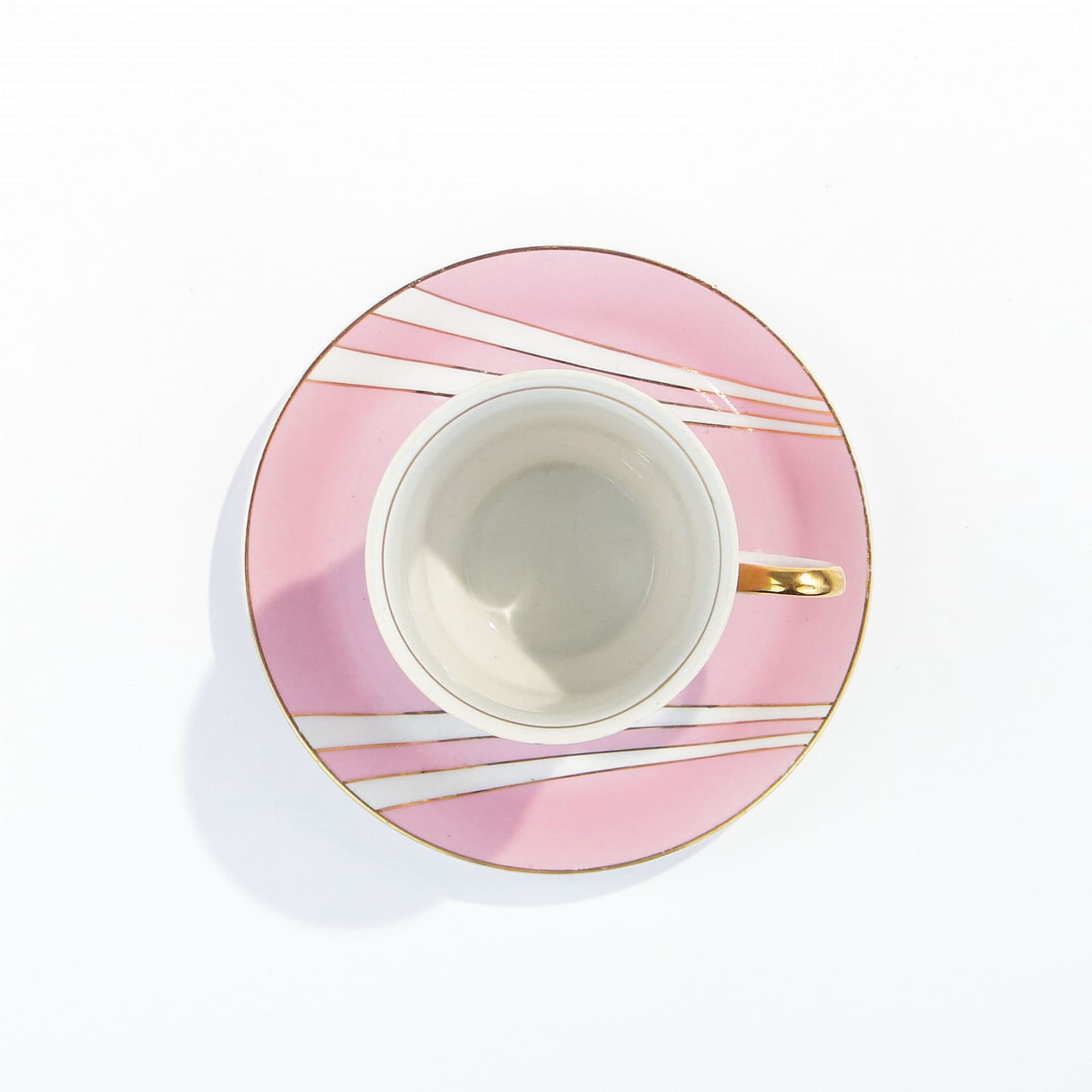 Filiżanka i spodek June, porcelana różowa, proj. W. Potacki, Ćmielów, Polska, lata 60. - 179614