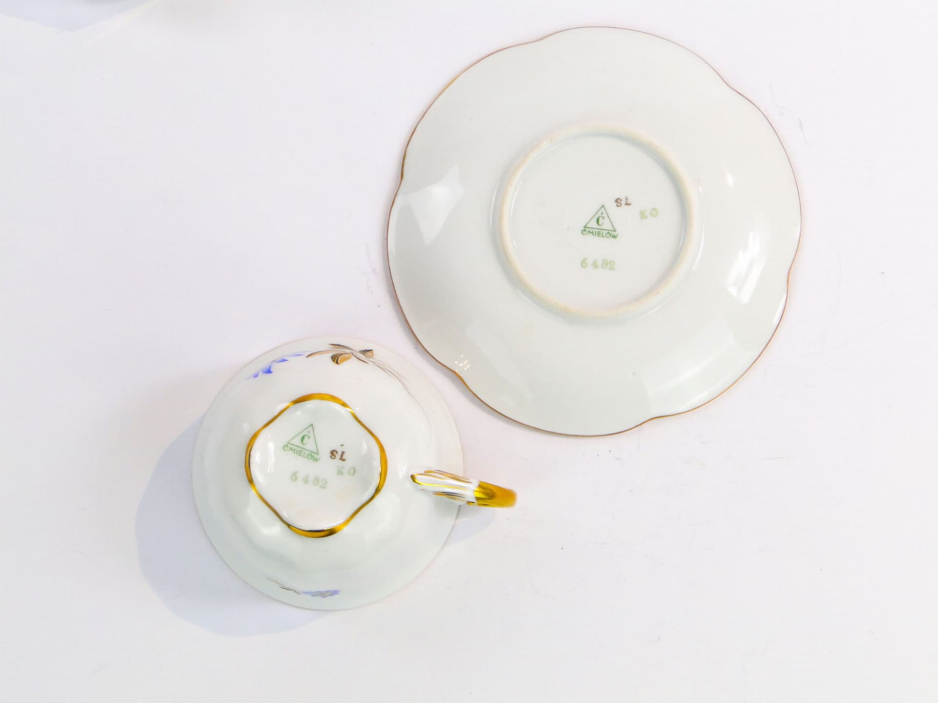 Tea Cup Art Deco, white porcelain, Ćmielów, Poland, 1930s. - 179625