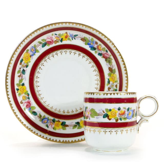 Filiżanka do mokki Biedermeier, porcelana biała, początek XX wieku - WYMIARY