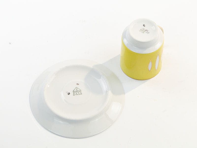 Filiżanka London, żółta porcelana, proj. W. Potacki, Ćmielów, Polska, lata 60. - 179694