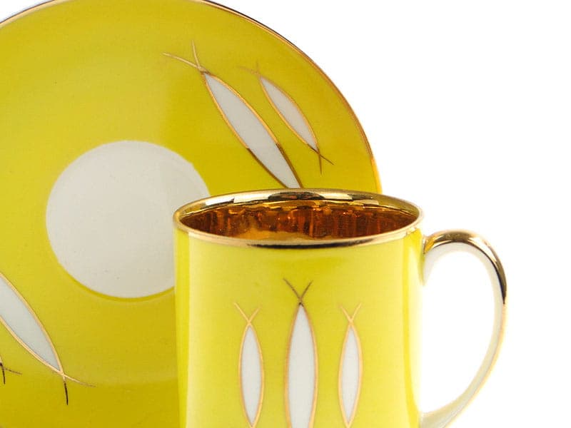 Filiżanka London, żółta porcelana, proj. W. Potacki, Ćmielów, Polska, lata 60. - 179699