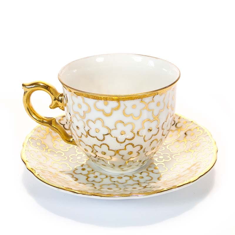 Filiżanka do mokki Rococo, porcelana biała złota, Czechy, lata 20. - 179784