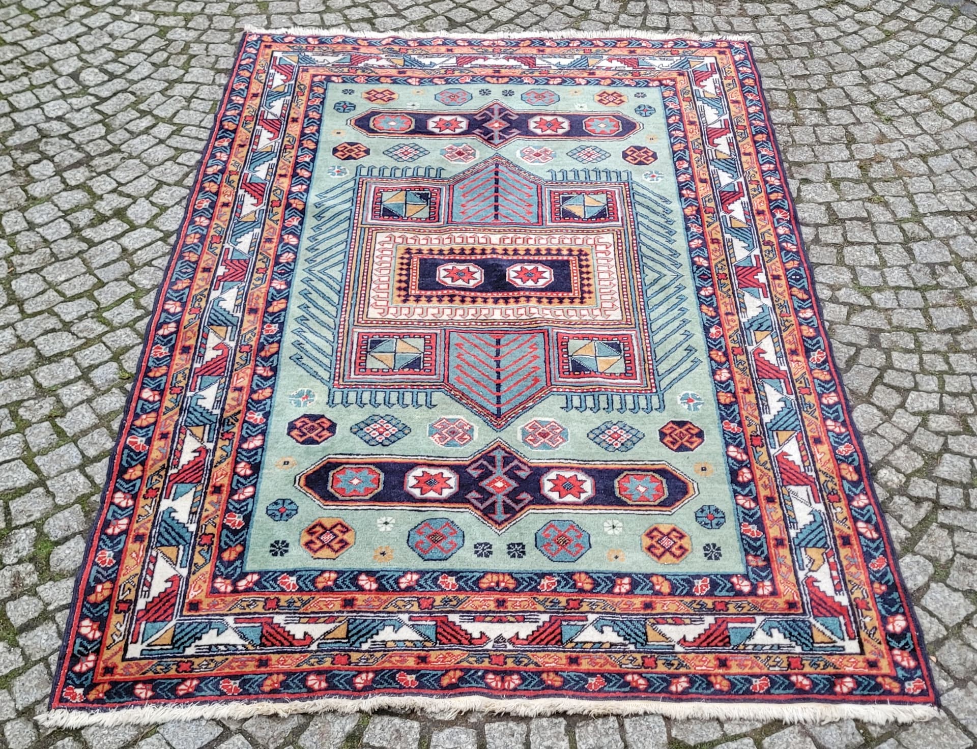 Rug Kazak, multicolor wool, Azerbaijan, 19th c. - 179791