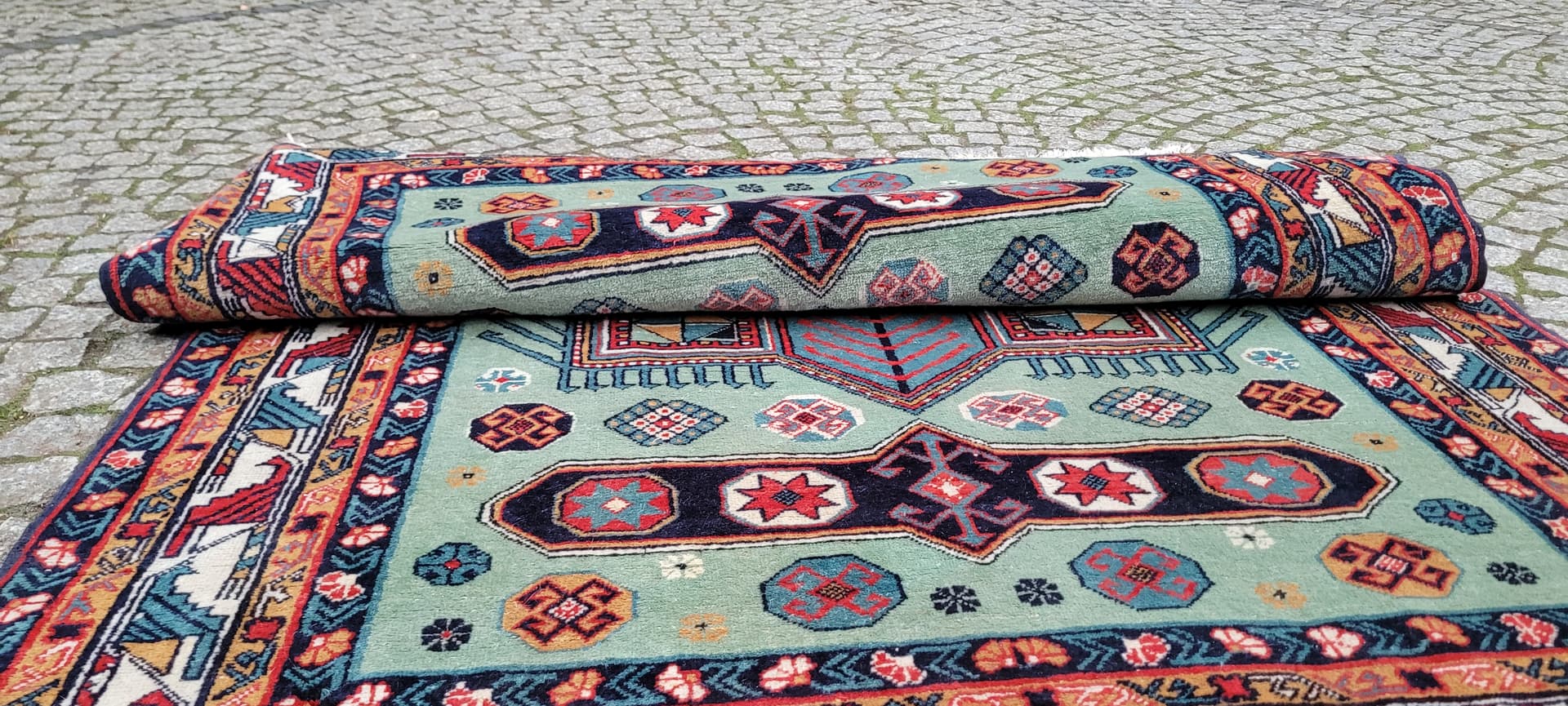 Rug Kazak, multicolor wool, Azerbaijan, 19th c. - 179795