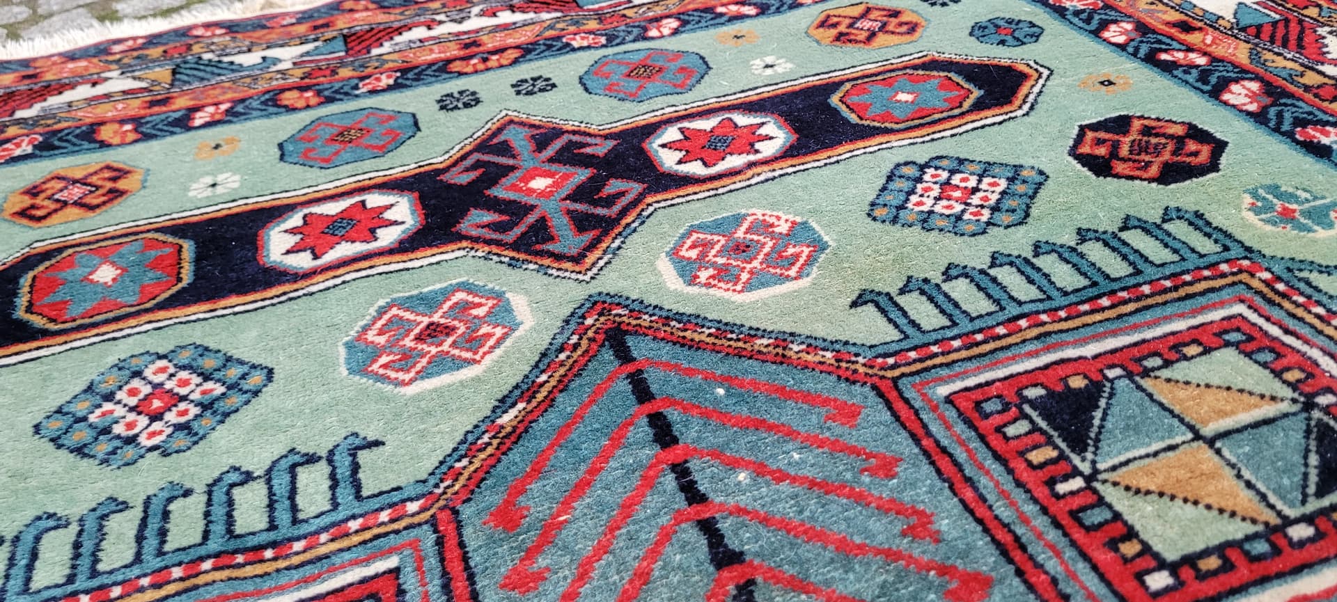 Rug Kazak, multicolor wool, Azerbaijan, 19th c. - 179794