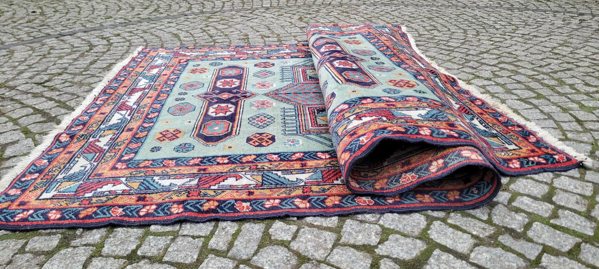 Rug Kazak, multicolor wool, Azerbaijan, 19th c. - 179793