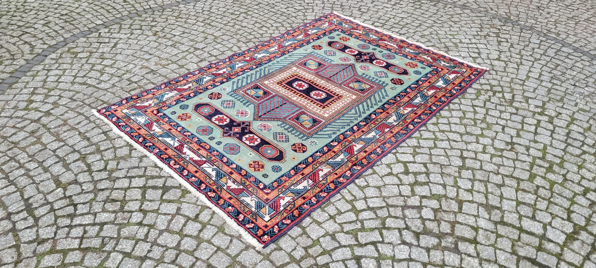 Rug Kazak, multicolor wool, Azerbaijan, 19th c. - 179800