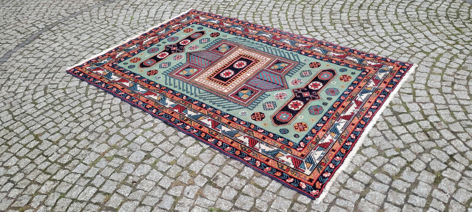 Rug Kazak, multicolor wool, Azerbaijan, 19th c. - 179801