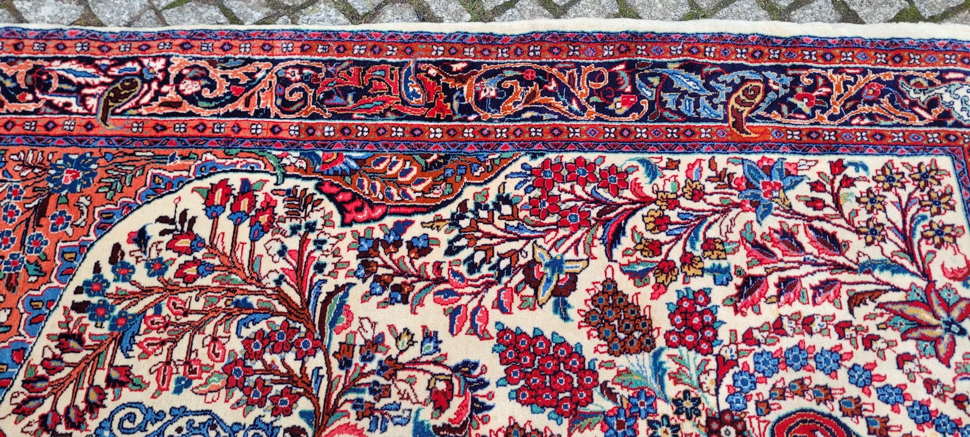 Rug Kashmar, 163x107 cm, ivory, wool, Iran, 1990s. - 179828