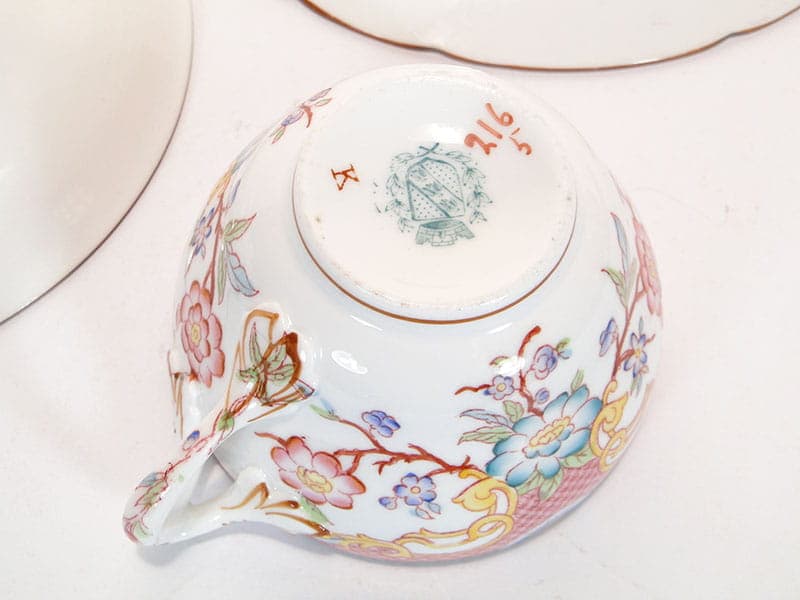 Zestaw śniadaniowy orientalny, multikolor, porcelana, Francja, XIX w. - 179834